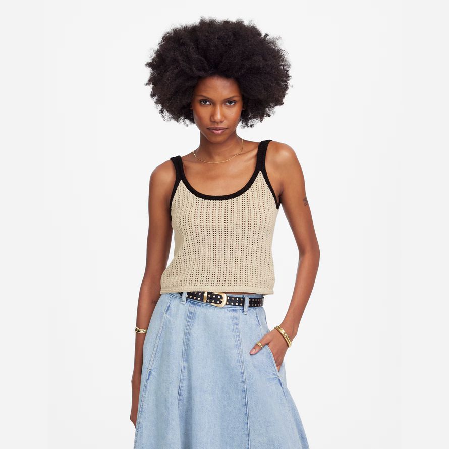 dam madewell Öppen söm tröja tank beige