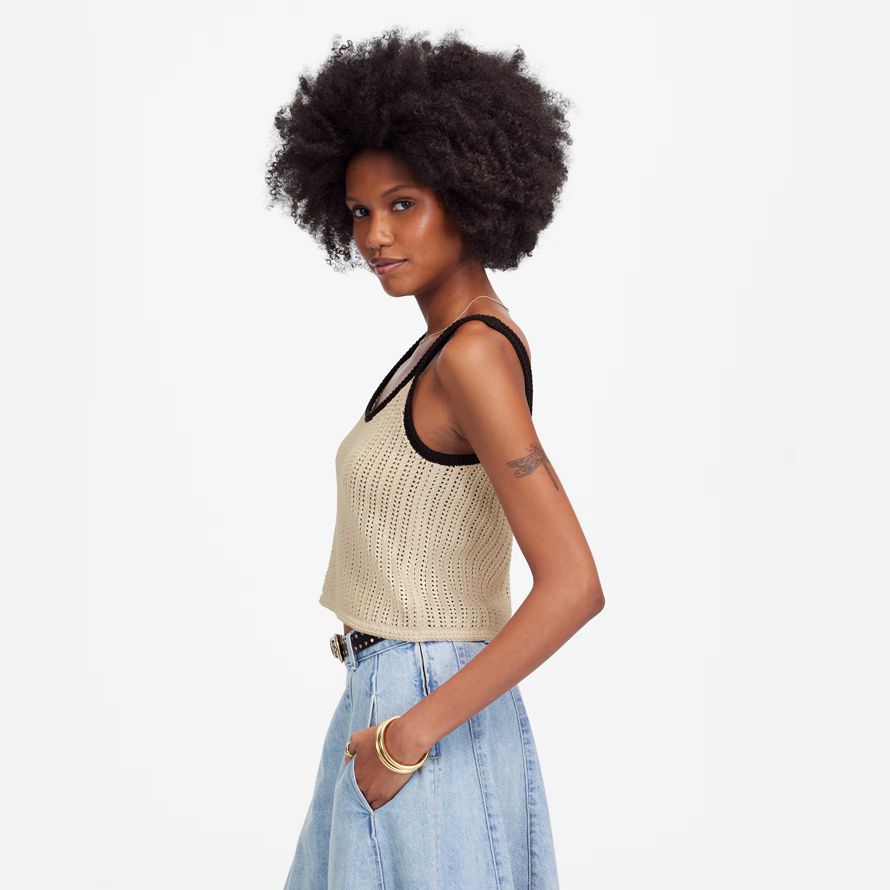 dam madewell Öppen söm tröja tank beige