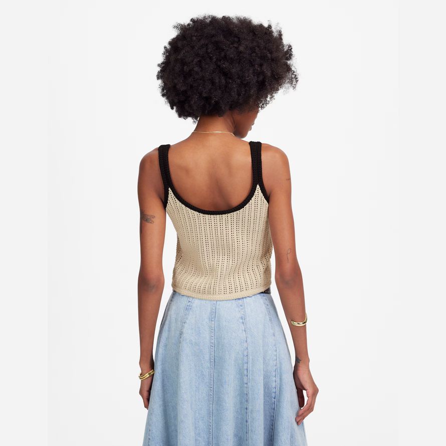 dam madewell Öppen söm tröja tank beige