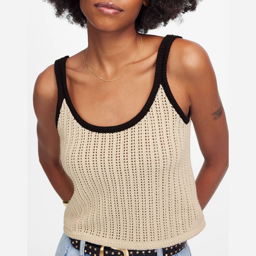 dam madewell Öppen söm tröja tank beige