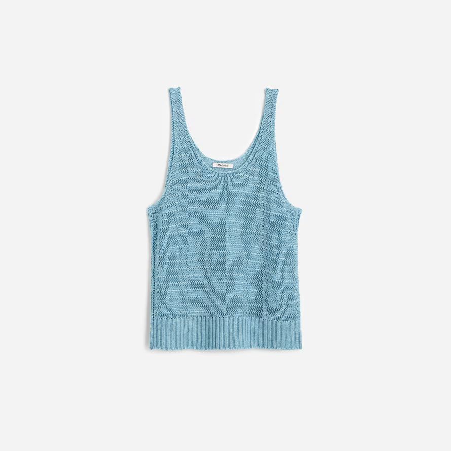 blå dam madewell linne tröja tank
