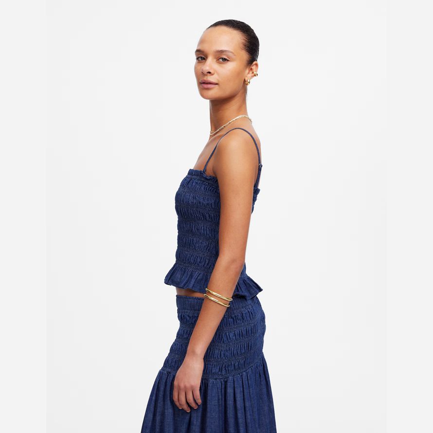 navy madewell denim smock dam tank
