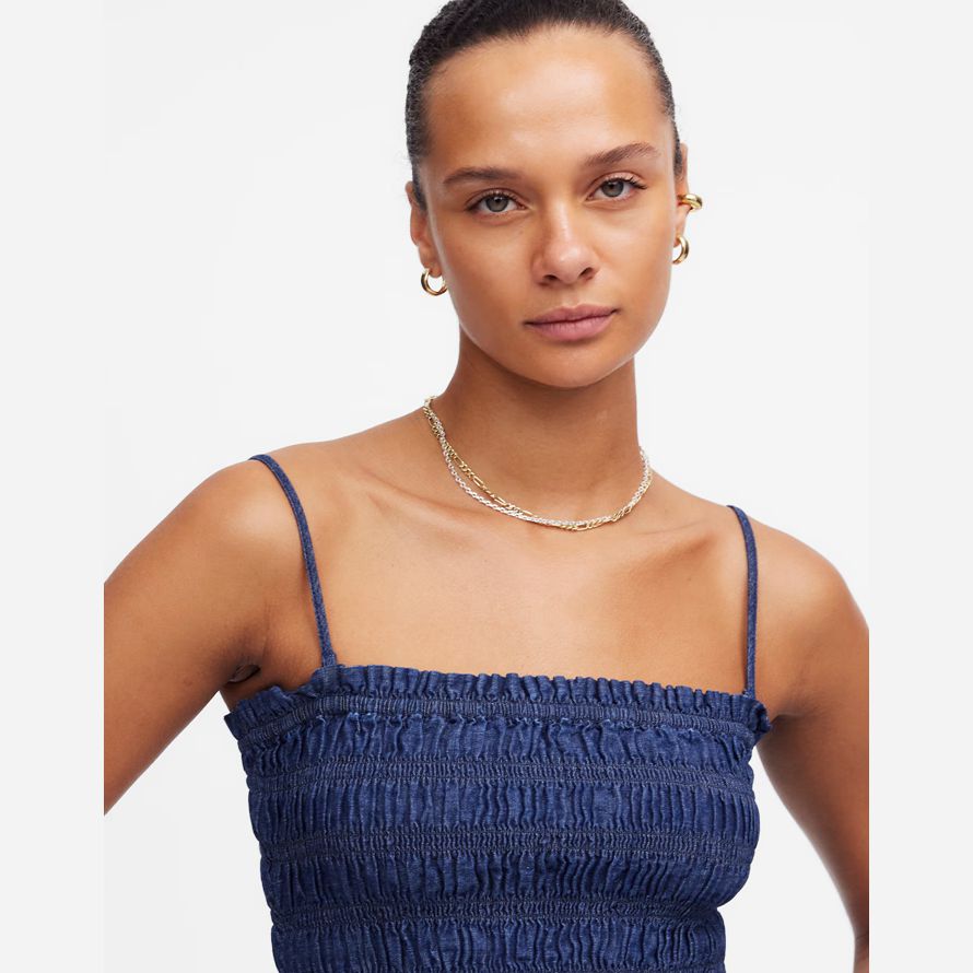 navy madewell denim smock dam tank