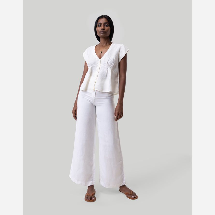 dam madewell reistor djupt v-ringad topp vit