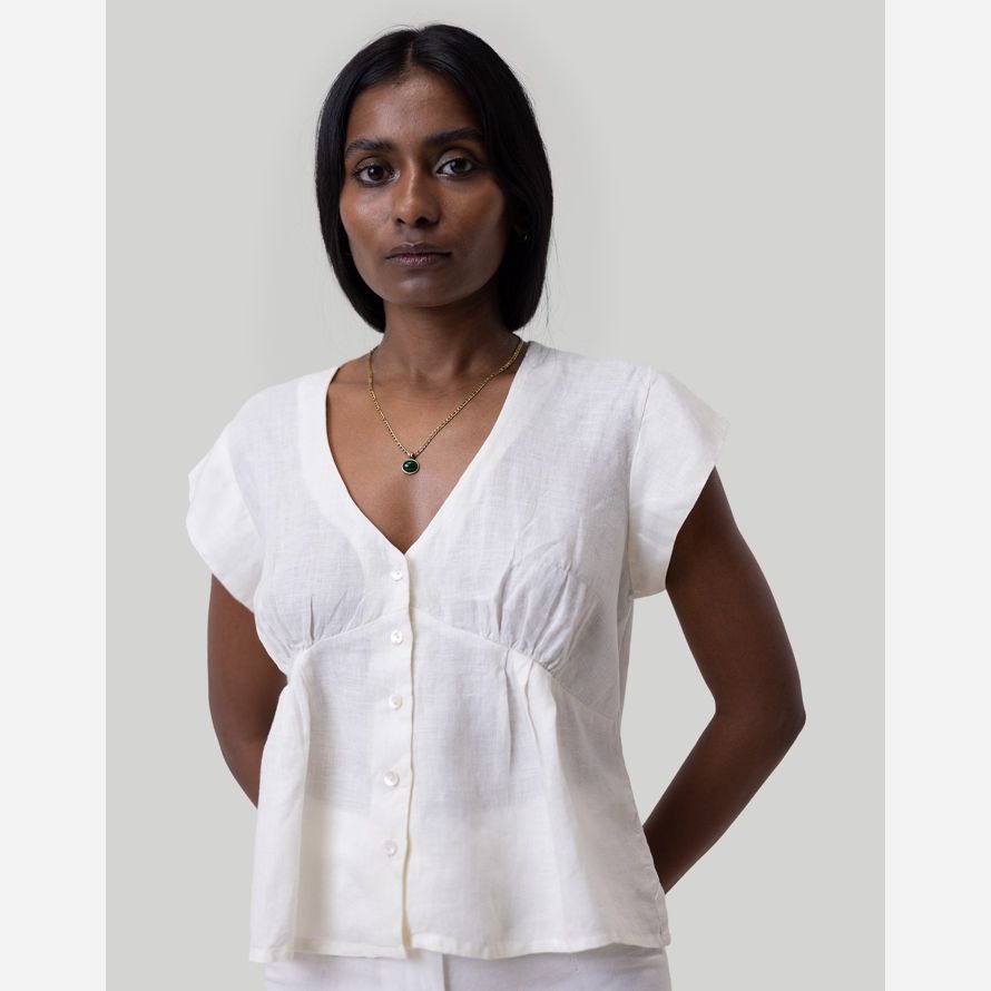 dam madewell reistor djupt v-ringad topp vit