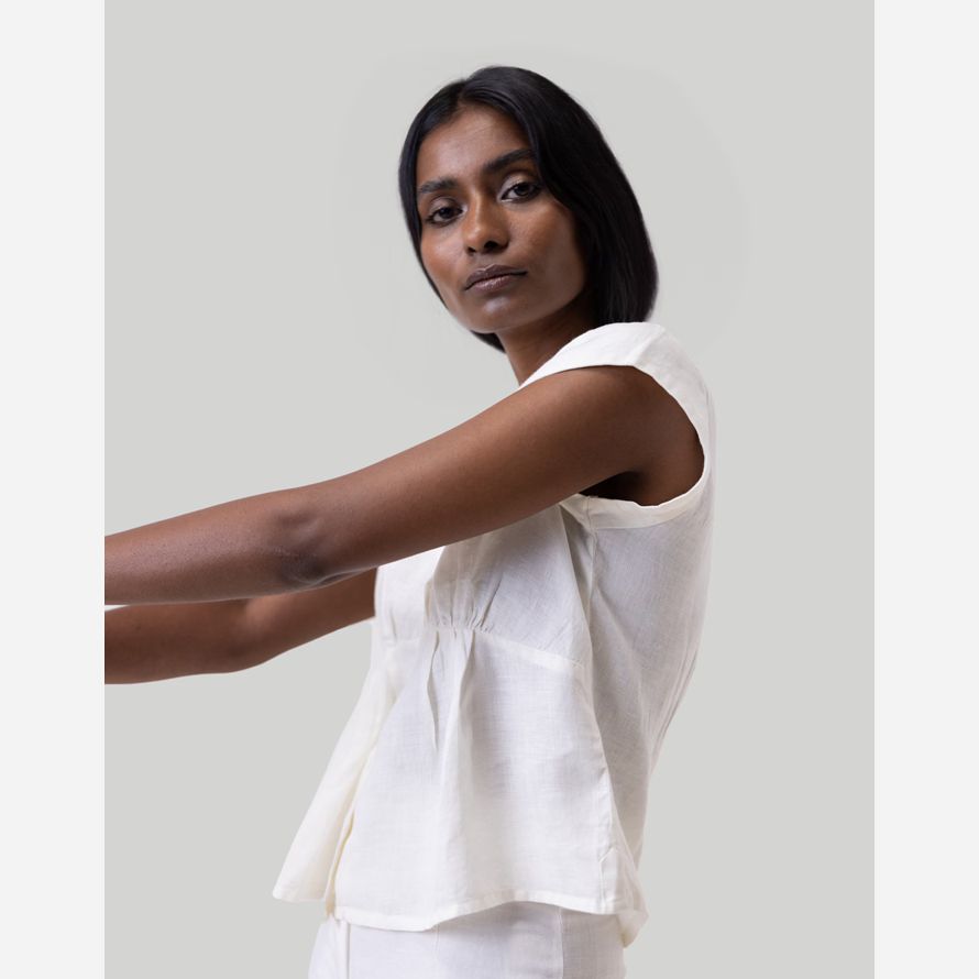 dam madewell reistor djupt v-ringad topp vit