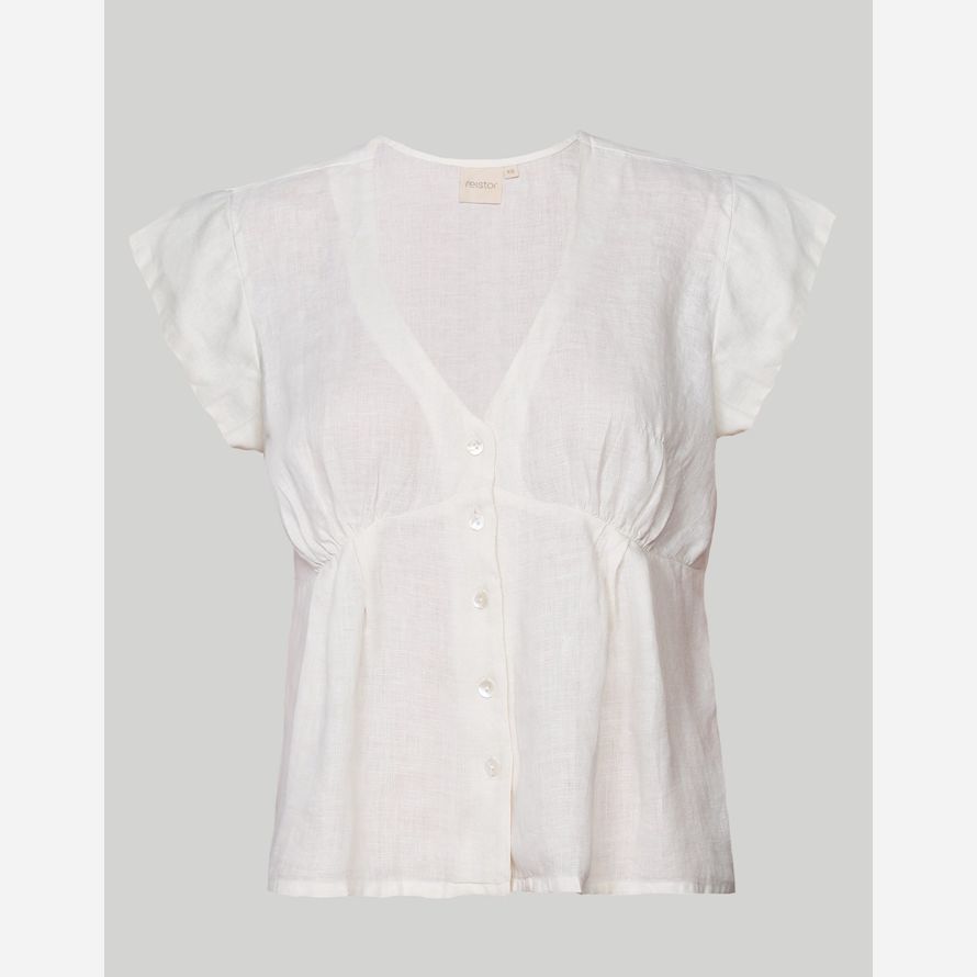 dam madewell reistor djupt v-ringad topp vit